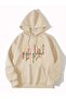 Black History Printed Hooded Beige Sweatshirt with Pocket and Wool Inside