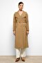 Rib Collar Raglan Sleeve Water Repellent Trench Coat Kamel 6758 - 3