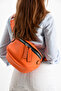Women's Orange Waist Bag Ethnic Pattern Strap - 2