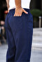 Navy Blue Men's Summer Linen Blend Trousers - 3