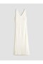 Lcwaikiki Classic White V-Neck Textured Knitwear Dress - 6