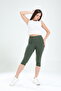 Super Quality Khaki Combed Cotton 100% Cotton Lycra Below Knee Capri Leggings High Waist - 4