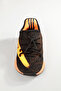 Knitwear Black Orange Sports Shoes - 3