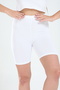 Super Quality White Combed Cotton 100% Cotton Lycra Above Knee Biker Leggings High Waist 404