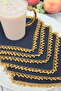 3 Pieces of Gold Sequin Stone Cocktail Napkins - 5