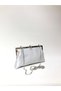 Silver Color Satin Fabric Stylish Stone Evening Dress Clutch Portfolio Chain Strap Hand Wedding Engagement Henna Evening Bag