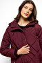 Hooded Zipper Closure Rib Detailed Quilted Coat Claret Red 6776 - 4