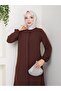Women's Stone and Ruffle Detailed Long Tunic Trousers Double Hijab Set - 3