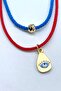 Blue and Red Twisted Rope Necklace Set with Evil Eye and Dorica Figures (2 Pieces)