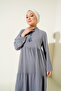Women's Long Hijab Dress Gray 1002 - 4