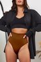 Mabet Model High Waist Bottom Abdomen and Belly Tightening and Recovery Corset Panties Brown Color - 4