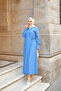 Women's Poplin Side Tie Dress Cobalt Blue