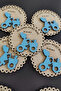 Children's Patterned Welcome Wooden Baby Magnet with Bicycle Blue - 20 Pieces - 5