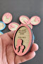 Mother's Lap Patterned Welcome Wooden Baby Magnet Pink - 20 Pieces - 6