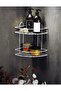 2-Tier White Adhesive Bathroom Corner Organizer, Shampoo Holder, Metal Corner Shower Shelf