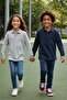 Navy Blue-Grey 2-Piece Boys' Seasonal-Thin Polo Collar Long Sleeve School Basic T-Shirt Tkdaw25Ts00004 - 2