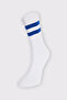 Unisex Striped College White Tennis Socks