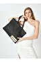 Black Women's Straw Shoulder Bag 05Po25Y3523 - 2