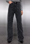 Siyah Dokulu Yüksek Bel Wide Leg Geniş Paça %100 Pamuk Non-Stretch Jeans TWOSS25JE00149 - 2