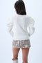 Women's Ecru Turtleneck Princess Sleeve Knitwear Sweater Alc-X14291 - 6