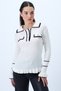 Women's Ecru Polo Neck Button Detailed Knitwear Blouse Alc-X14289