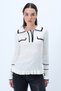 Women's Ecru Polo Neck Button Detailed Knitwear Blouse Alc-X14289 - 2