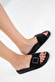 Black Matte Women's Slippers 20796 - 4