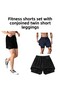 Men's Tights Shorts Fitness Basketball Running Football 2 in 1 Soccer Short Tights Shorts Soccer Shorts - 2