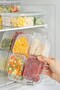 1 Liter 6 Pieces Transparent Deep Freezer and Refrigerator Organizer - 4 Compartments with Lids - 6