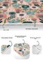 Powder Floor Tropical Flowers Digital Printed 2-Piece Non-Slip Base Bathroom & Kitchen Mat Set - 4
