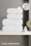 4-Piece White Hotel Logo Towel Set 100% Cotton - 2 Hand Towels 50X90 and 2 Bath Towels 70X140