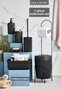 7-Piece Black Bathroom Set with Metal Stand, Bucket, Toilet Paper Holder, Cosmetic Box, Toothbrush Holder, and Soap Dish - 4