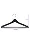 Wooden Look Clothes Hanger 12 Pieces Plastic Hangers, Black - 3