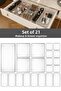 21-Piece Drawer Multi-Purpose Organizer - Cosmetic Jewelry Makeup Organizer Cabinet Organizer Transparent