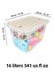 Set of 2 - Lockable Lid Toy Box - Baby Kids Room Organizer - 16 Lt Beige - 7