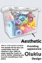 Set of 2 - Lockable Lid Toy Box - Baby Kids Room Organizer - 16 Lt Beige - 5