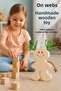 Wooden Natural Handmade Toy Doll - 2