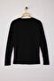 Black Ribbed Body Hugging Knitwear Blouse Tbbaw23Af00025 - 7