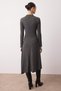 Anthracite Asymmetric Hem Detail Stand Collar Stretchy Straight Maxi Knitted Dress Twoaw26El00022 - 4