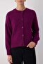 Wardrobe Essentials Fuşya Alpaka Yünü Karışımlı Premium/Özel İplik Triko Hırka | TWOAW26HI00000 - 3