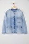 Mavi Crew Neck Oversize/Wide Fit Denim Plus Size Jacket Tbbaw26Ag00002 - 5