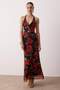 Red-Multicolor Lined Tulle Evening Dress TPRSS25AE00192