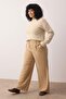 Vizon Wide Leg/Geniş Paça Dokuma Büyük Beden Kumaş Pantolon TBBAW23AR00007 - 2