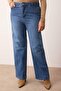 Mavi Yüksek Bel Geniş Paça Büyük Beden Wide Leg Jeans TBBAW26CJ00001 - 3