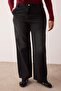 Antrasit Yüksek Bel Geniş Paça/Wide Leg Comfort/Orta Esnek Büyük Beden Jeans TBBSS24CJ00048 - 3