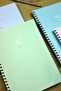 A5 Size Spiral Checkered 80 Sheets School Notebook-Single Soft Pastel Green Star Patterned - 3