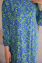 Green Patterned Skirt Layered Viscon Dress - 5