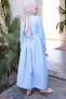 Baby Blue Waist Belted Dress - 2