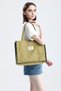 Pistachio Green Moyen Waxed Canvas Tote Bag Waxed Canvas Women's Shoulder Bag - 5