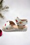 White Ice Cream Patterned Velcro Girls' Sandals - 3
